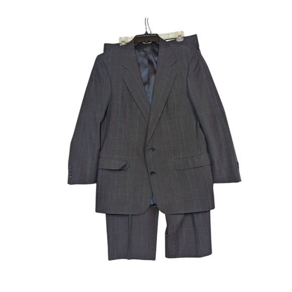 Christian Dior Monsieur 2-Piece Gray Pinstripe Suit 42R Wool Mens Formal Blazer